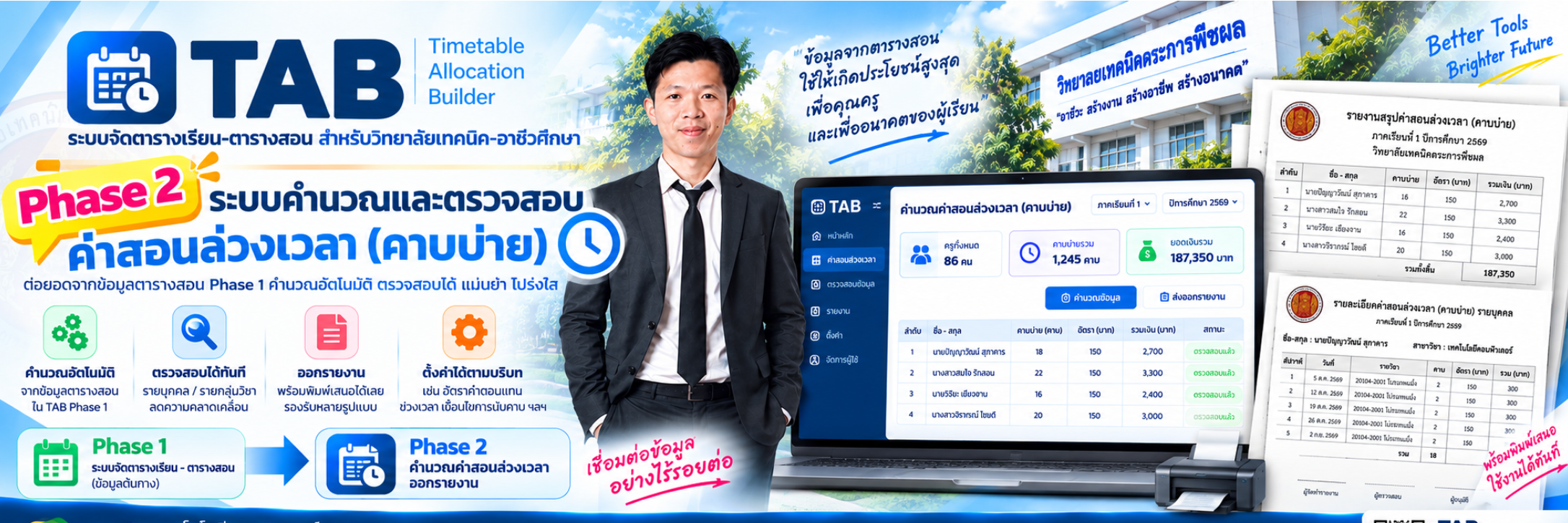 ระบบจัดตารางเรียน–ตารางสอน สำหรับวิทยาลัยเทคนิค-อาชีวศึกษา